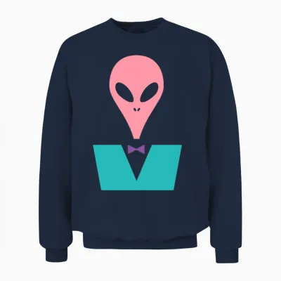 Smart Retro Alien Unisex Sweatshirt - Navy
