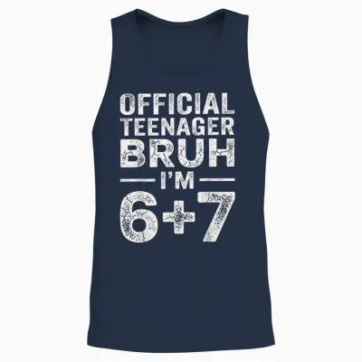 13th Birthday Boys Official Teenager Six Seven Meme Birthday Unisex Tank Top - Navy