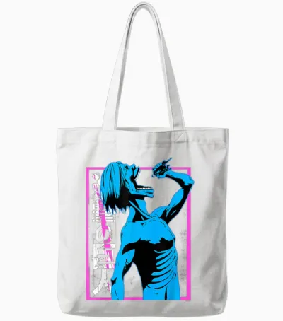 Attack on Titan Colorful Titan Eating Anime Tote Bags - White