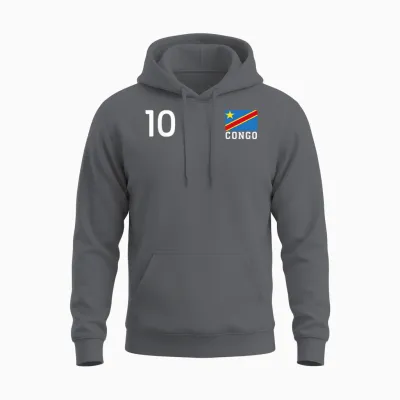 Drapeau National Congo Numéro 10 Country Pride Heritage Unisex Hoodie - Charcoal
