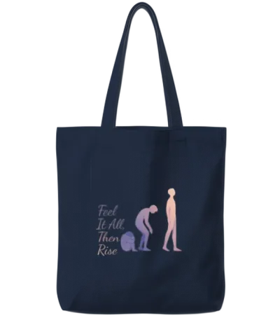 Fitness and Mental Health Tote Bags - Navy