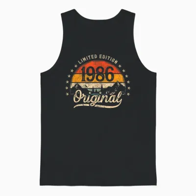 Limited Edition Vintage 1986 Man 39th Birthday Unisex Tank Top - Black