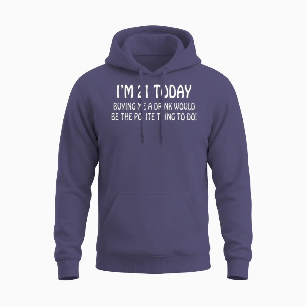 21st Birthday Unisex Hoodie in Heather Sport Dark Navy