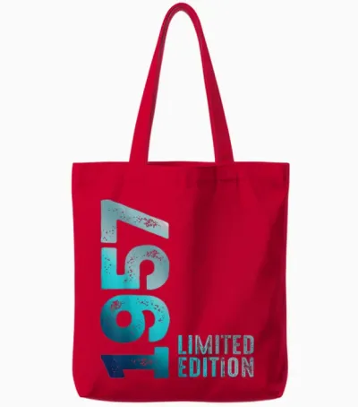 1957 Birth Vintage Since 1957 Retro 1957 Limited Edition Tote Bags - Red