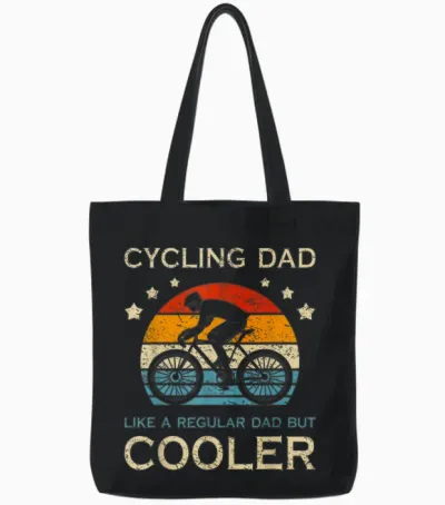 Cycling Dad Wie Ein Normaler Vater Nur Cooler Radfahrer Papa Tote Bags - Black