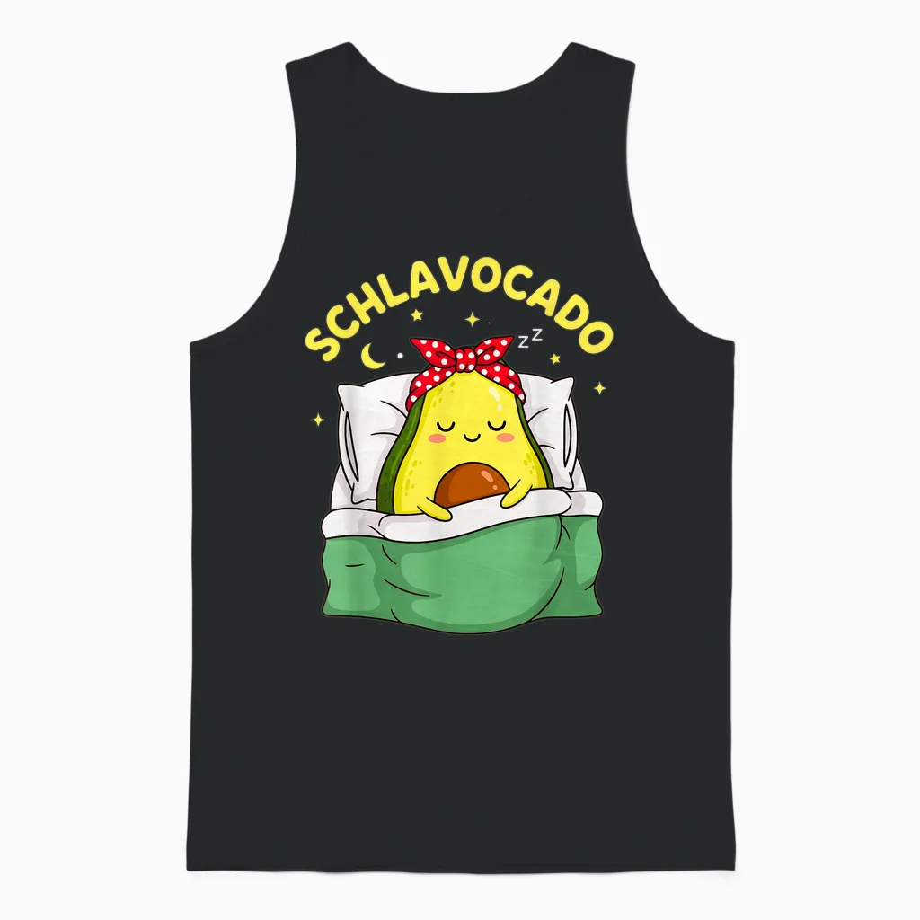 Schlavocado Pyjamas Avocado Sleep Unisex Tank Top in Black