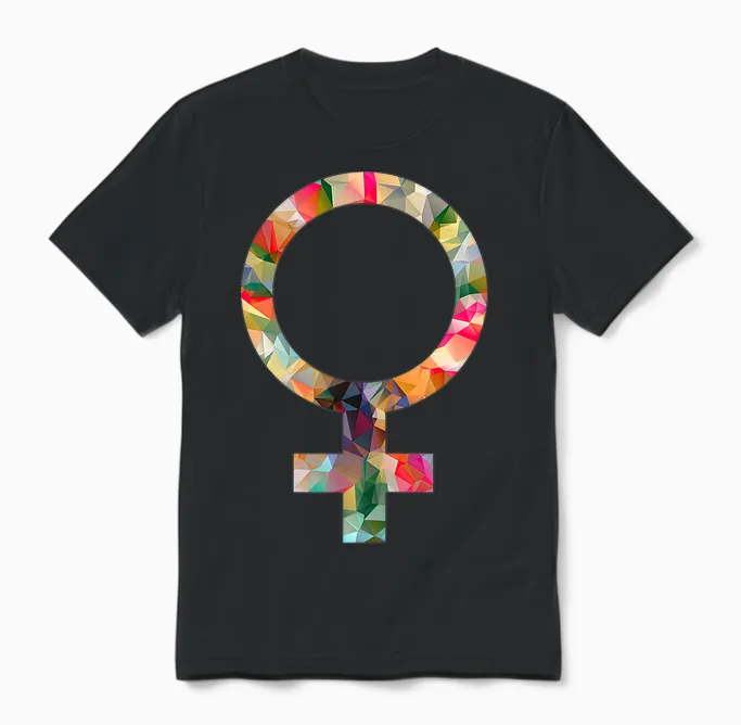Feminism Symbol Women's Sign Power Statement Unisex T-Shirt in Black
