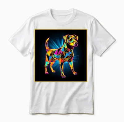 Geometric Dog Unisex T-Shirt - White