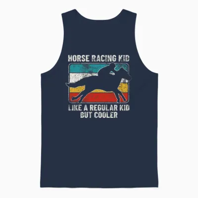 Horse Racing Kid Horse Racing Unisex Tank Top - Navy