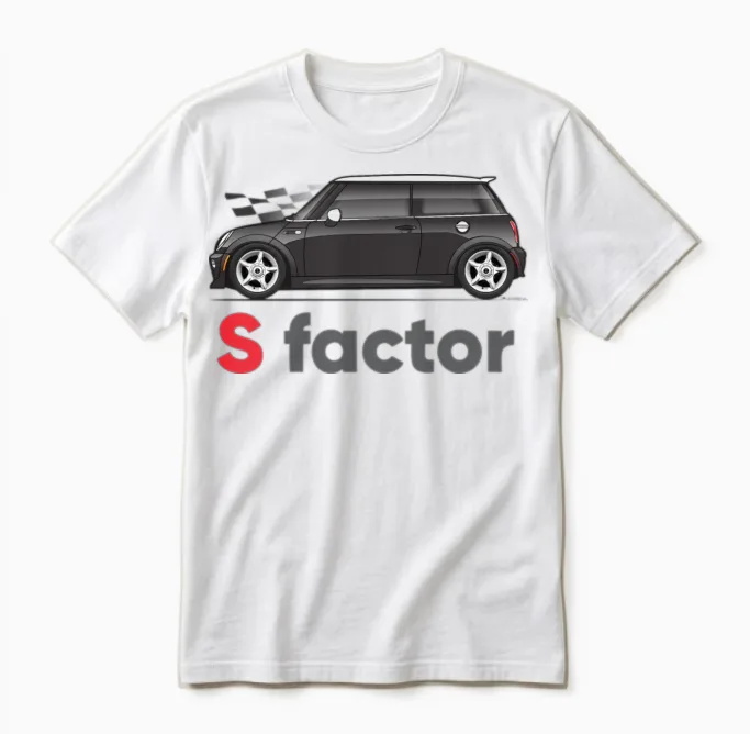 S Factor Black Unisex T-Shirt in White