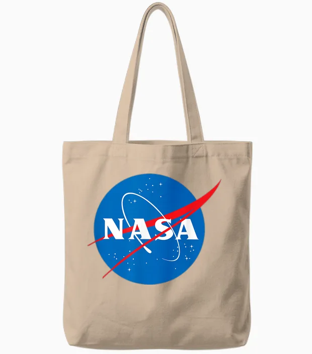 Nasa Meatball Official Logo Tote Bags in Natural