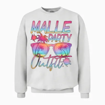 Malle Party Crew Groups Motif Mallorca Party Outfit Unisex Sweatshirt - White