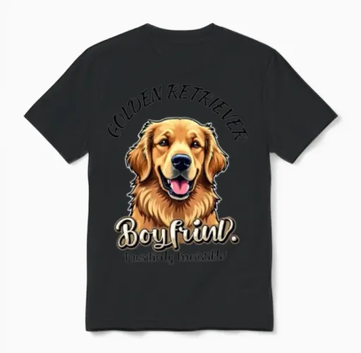 Golden Retriever Boyfrind Unisex T-Shirt - Black
