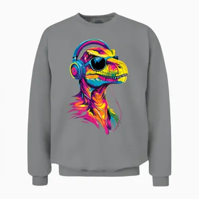 Raptor Velociraptor Dinosaur I Love Dinos Raptors Unisex Sweatshirt - Sport Grey