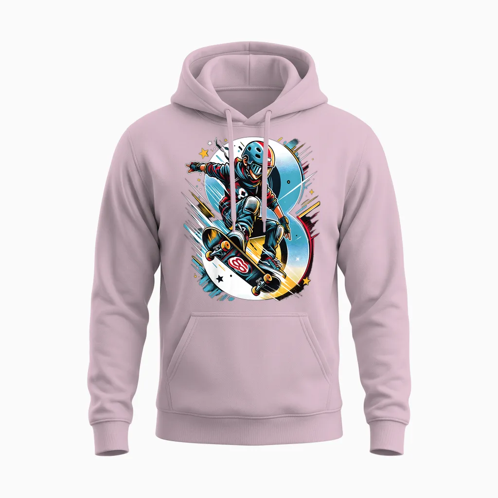 8 Jahre Skateboard Jungen Skater Unisex Hoodie in Light Pink