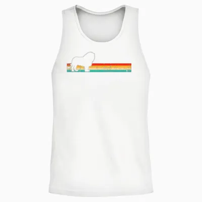 Lion Retro Unisex Tank Top - White