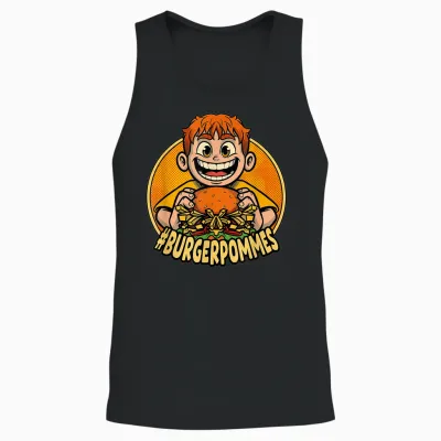 Burger.pommes Comic Stil Fast Food Snack Unisex Tank Top - Black