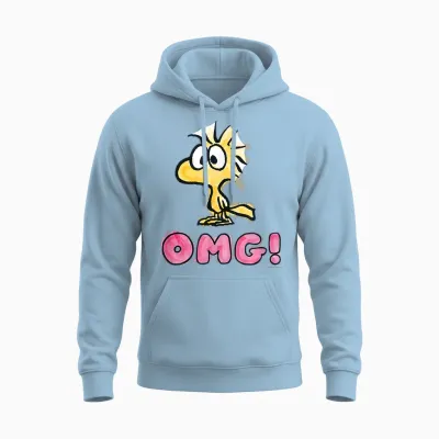 Peanuts - Snoopy Woodstock Omg Unisex Hoodie - Light Blue