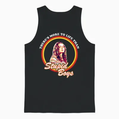 Netflix Stranger Things Max More to Life Than Stupid Boys Short Sleeve Unisex Tank Top - Black