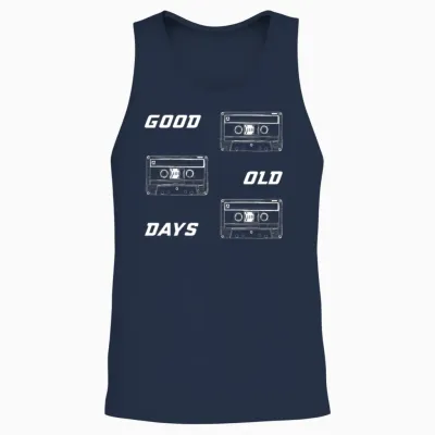 Retro Cassette Nostalgia Unisex Tank Top - Navy