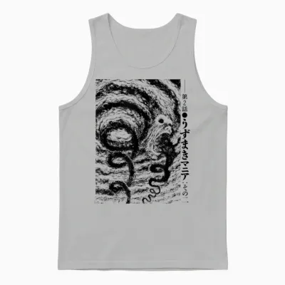 Uzumaki Spiral Obsession Swirl Unisex Tank Top - Ash