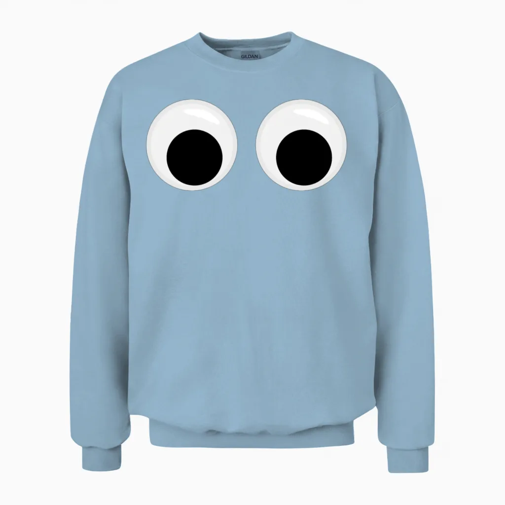 Googly Eyes Unisex Sweatshirt in Light Blue