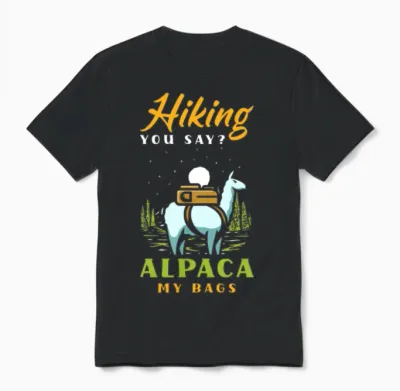 Funny Hiking Hiker Gift Unisex T-Shirt - Black