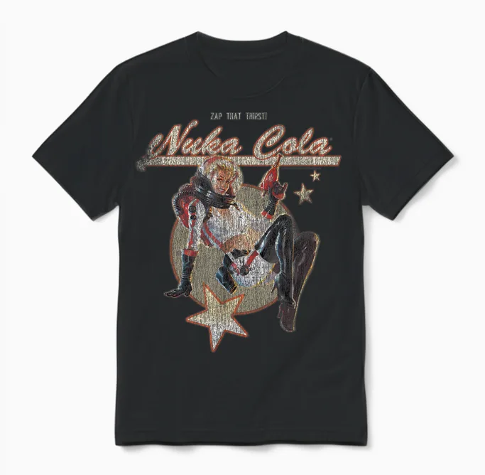 Fallout Video Game Retro Nuka Cola Ad Unisex T-Shirt in Black