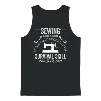 Funny Sewing Quote Sewing Is Not a Hobby Unisex Tank Top - Black