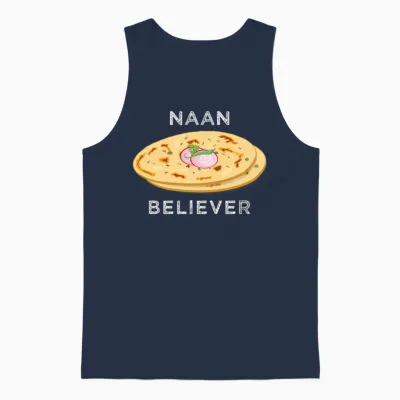 Naan Believer Funny India Pakistan Food Lover Unisex Tank Top - Navy