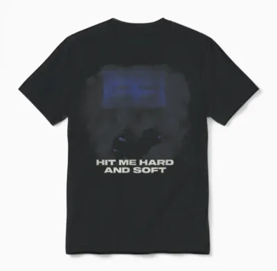 Official Billie Eilish Hit Me Hard and Soft Blue Photo Unisex T-Shirt - Black