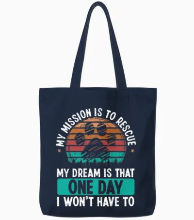 Dog Rescuer Vintage Shelter Dogs Adopt Dogs Animal Tote Bags - Navy