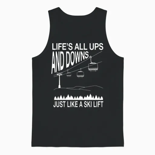 Great Ski Lift Saying Cable Car Lover Unisex Tank Top - Black