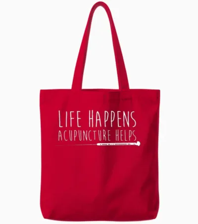 Life Happens Acupuncture Helps Acupuncture Gifts Tote Bags - Red