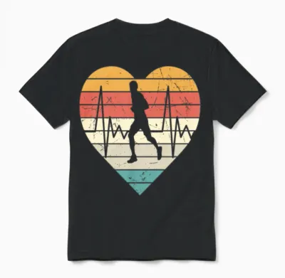 Running Logo Retro Unisex T-Shirt - Black