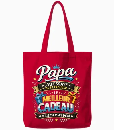 Meilleur Cadeau Papa Original Fête Des Pères Tu M'as Déjà Tote Bags - Red