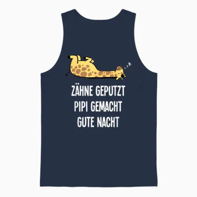 Teeth Geputzt Gute Nacht Giraffe Nightdress Sleepshirt T-Shirt, Black Unisex Tank Top - Navy