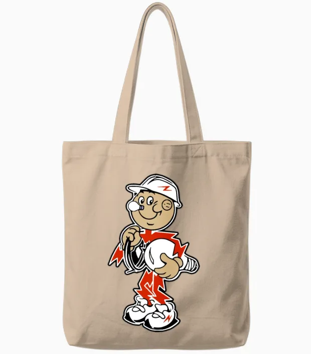Reddy Kilowatt Tote Bags in Natural