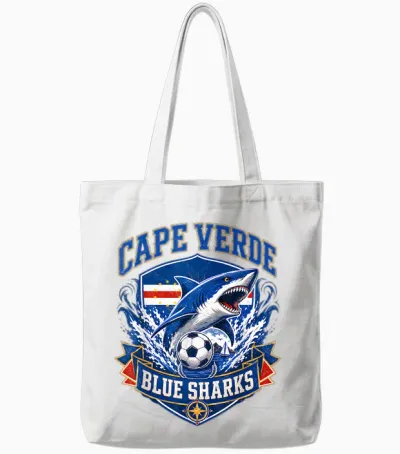 Cape Verde Flag Shark Cape Verdean Roots Cabo Verde Pride Tote Bags - White