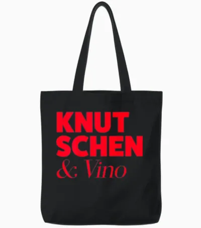 Knutschen & Vino X Rosé Red Wine White Wine Schorle Wine Back Tote Bags - Black
