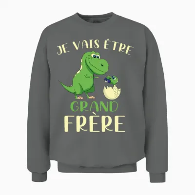 Je Vais être Grand Frère 2021dino Unisex Sweatshirt - Graphite Heather