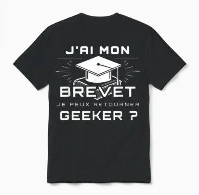 J'ai Mon Brevet Je Peux Retourner Jouer | Humour Diplômés Unisex T-Shirt - Black