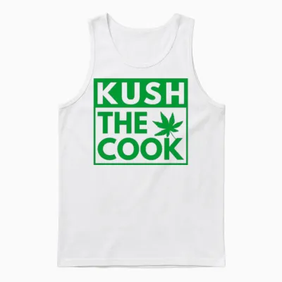 Kush the Cook Funny Weed Marijuana Design Unisex Tank Top - White