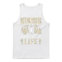Hiking Gives Me Life - Funny Hike Mountains Hiker Unisex Tank Top - White – 1