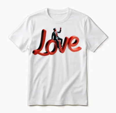 3d Love Typography with Creative Design Unisex T-Shirt - White