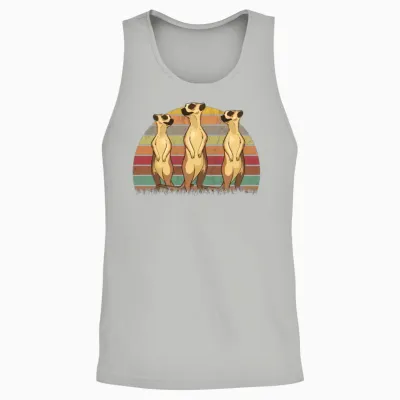 Meerkat Vintage Retro Unisex Tank Top - Ash
