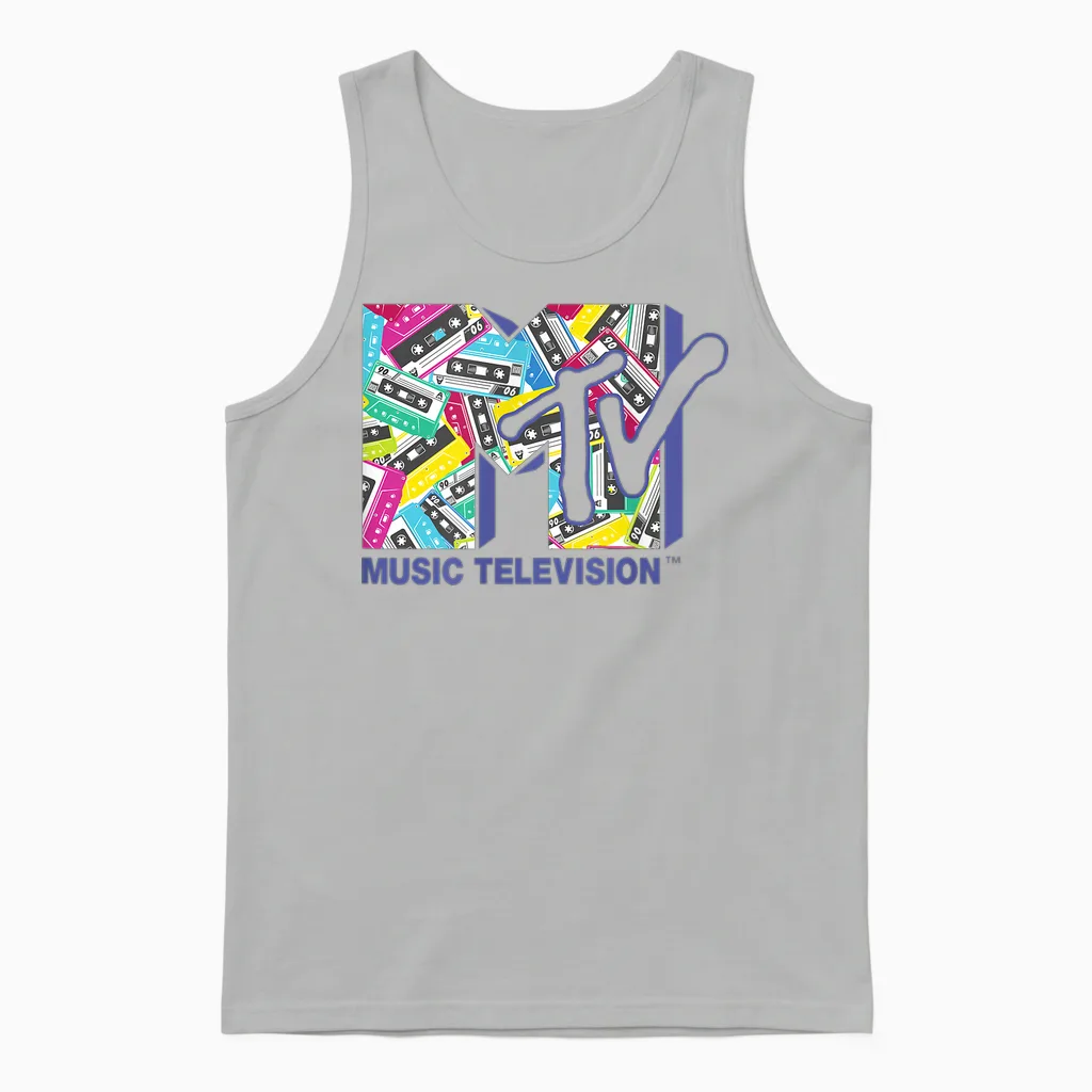 Das Offizielle Mtv-Logo Mit Den Klassischen 80er-Jahre-Bändern. Unisex Tank Top in Ash