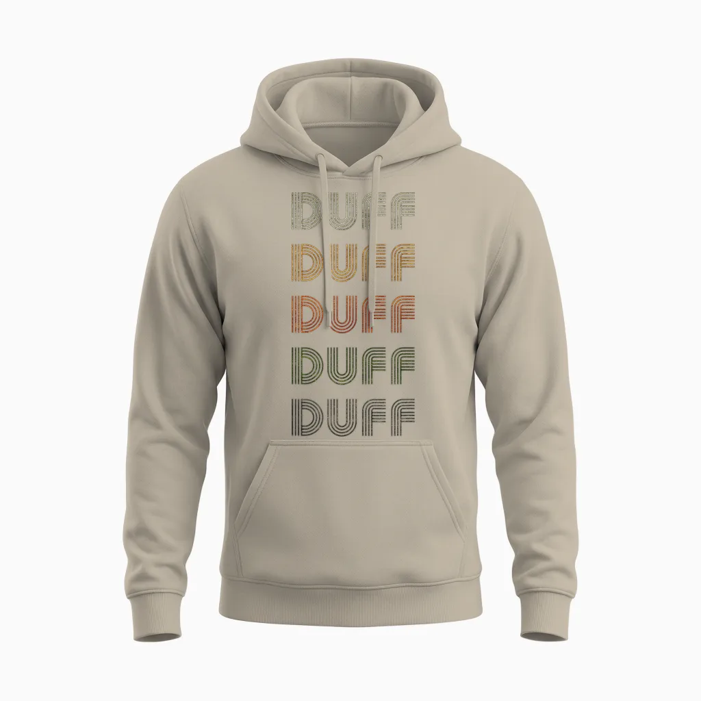 Love Heart Duff Vintage Grunge T-Shirt Black Unisex Hoodie in Sand