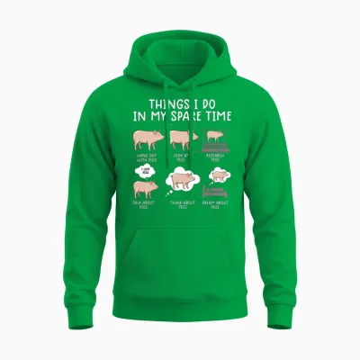 Funny Pig Pig Pig Farm Unisex Hoodie - Irish Green
