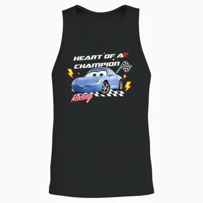 Cars Sally Heart of Champion Valentine T-Shirt, White, S Unisex Tank Top - Black